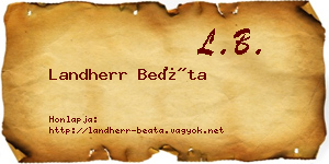 Landherr Beáta névjegykártya