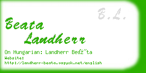 beata landherr business card